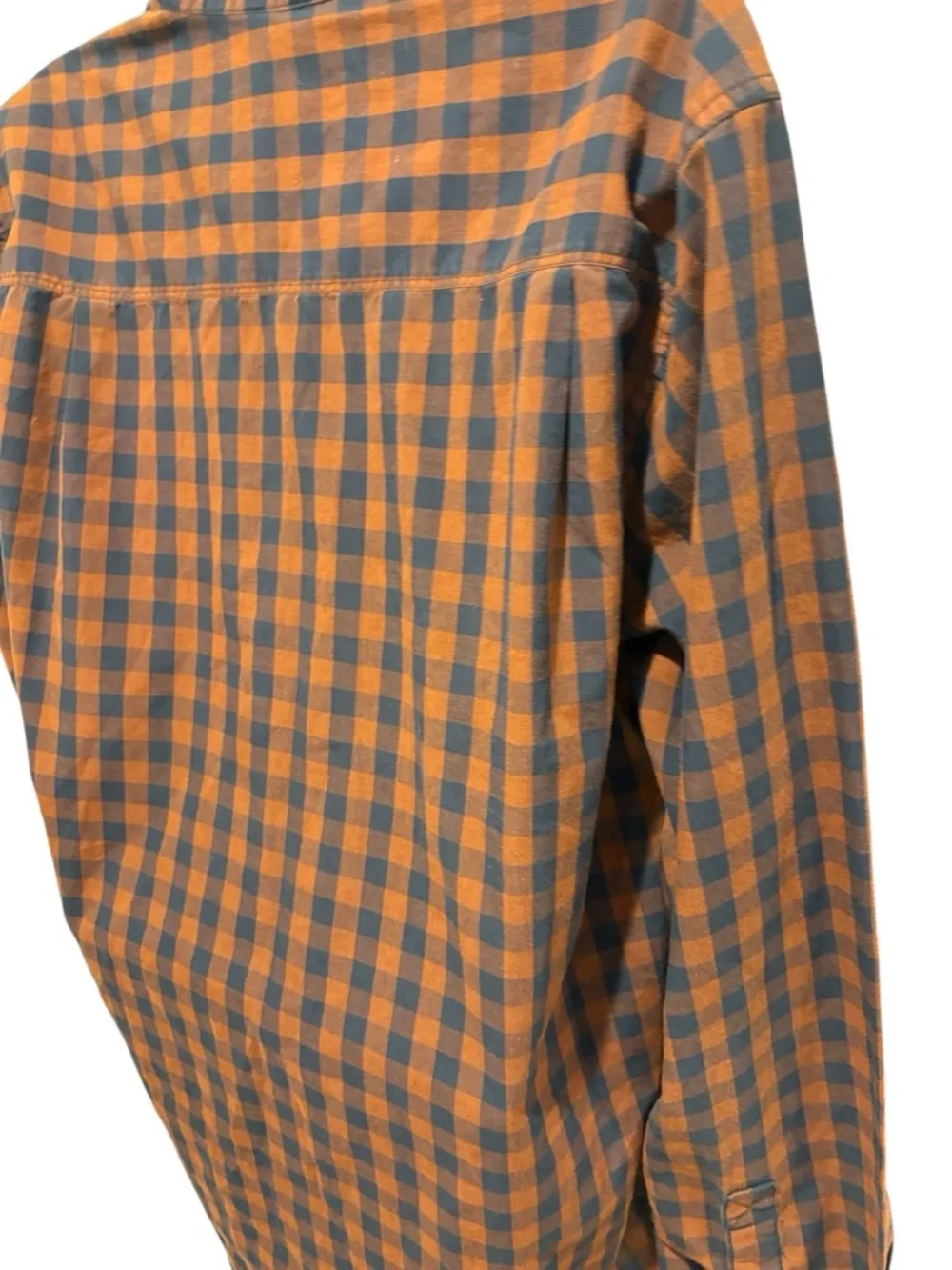 THE NORTH FACE Men’s Checkered Burnt Orange Blue Button Up Top Size Medium